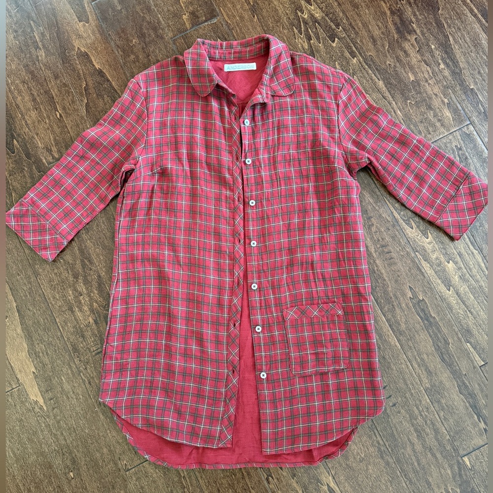 Andersőn Red Plaid Linen Shirt Dress M/L